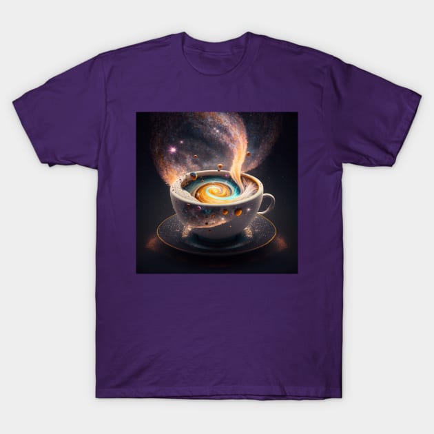 Cosmic Sips: A Celestial Journey through the Galaxy T-Shirt by Christine aka stine1